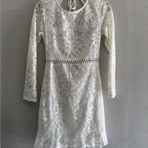 Elegant White Lace Mini Dress